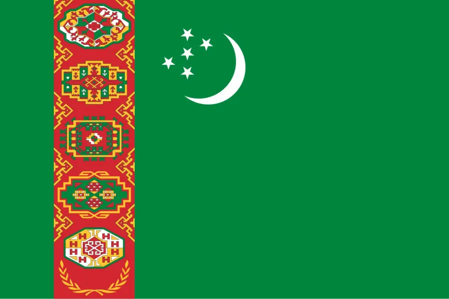 La carte Drapeau du Turkménistan