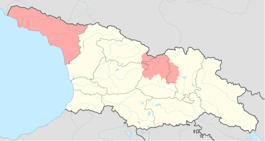 The Russian-occupied territories in Georgia card