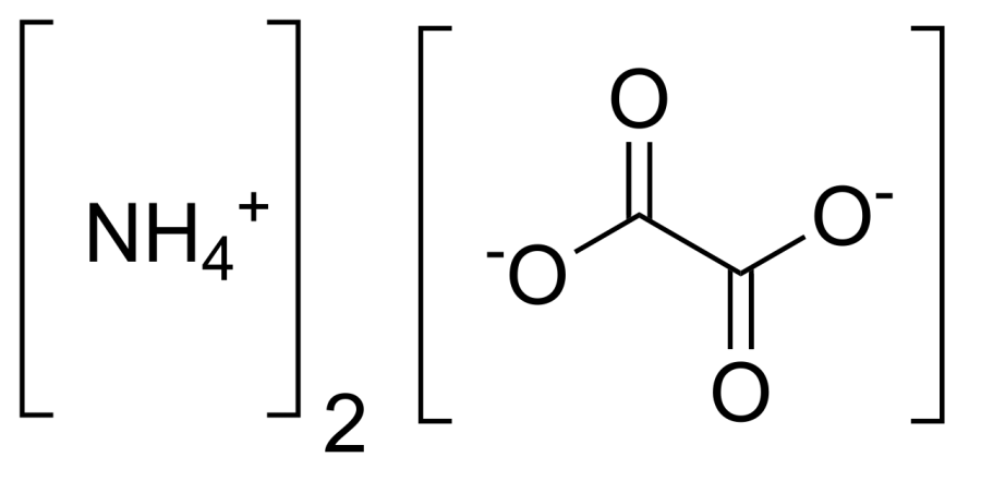 La carte Oxalate d'ammonium