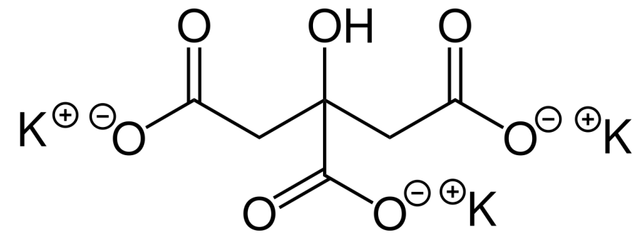 La carte Citrate de potassium