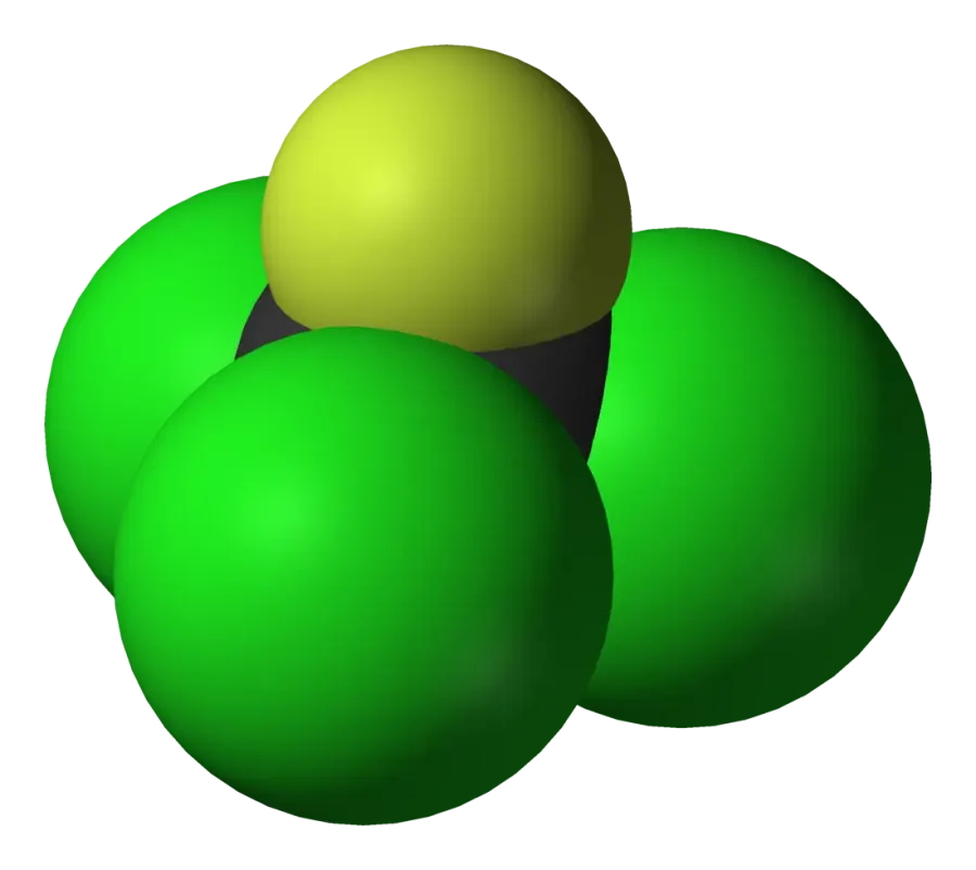 La carte Trichlorofluorométhane