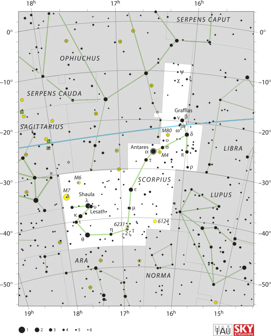 La carte Eta Scorpii