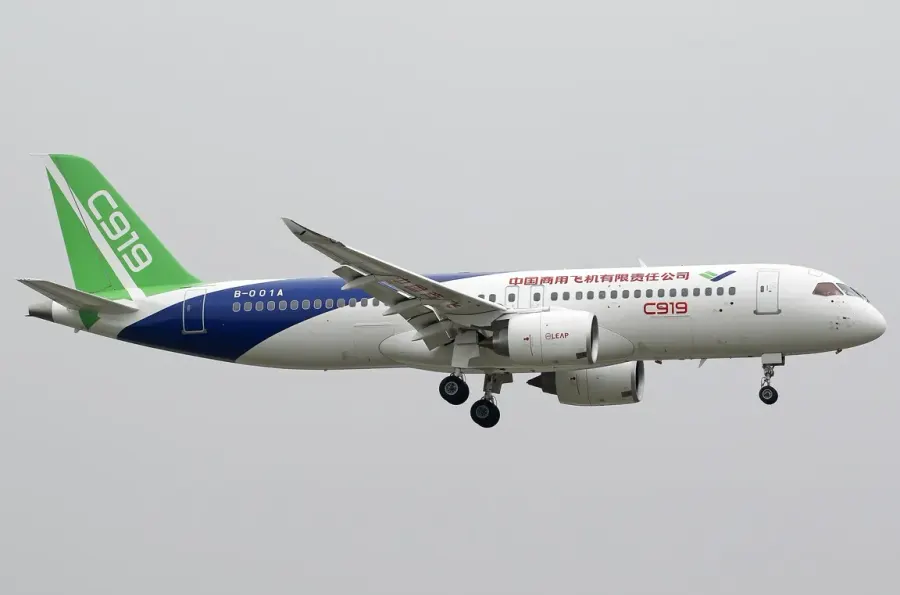 La carte Comac C919