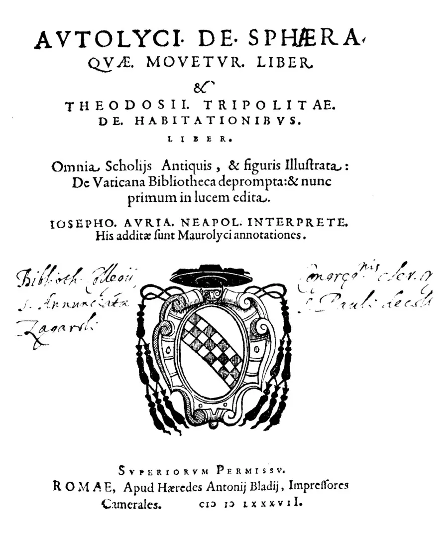 La carte Autolycos de Pitane