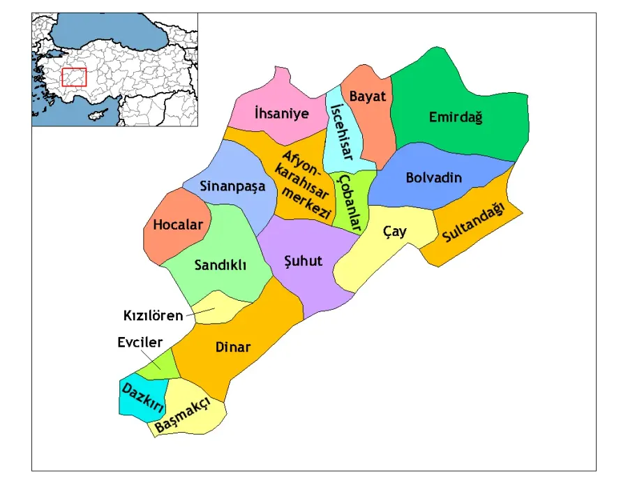 La carte Afyonkarahisar