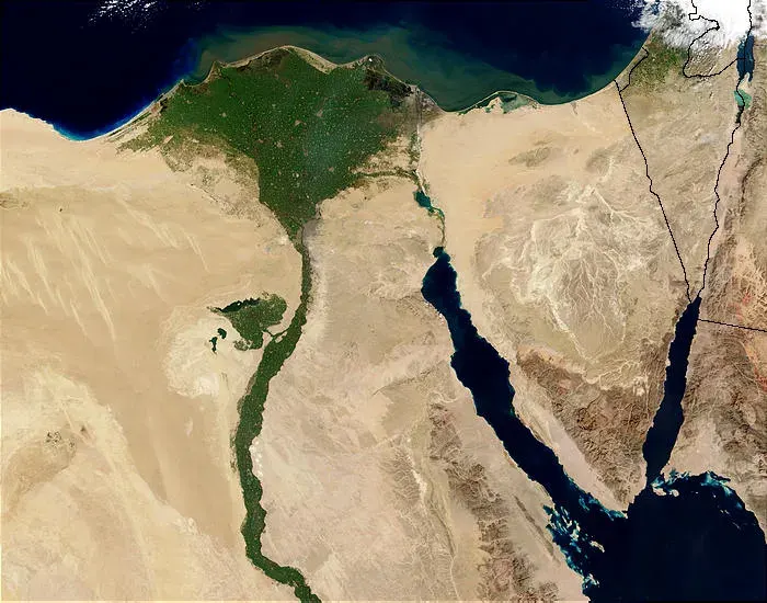 La carte Isthme de Suez