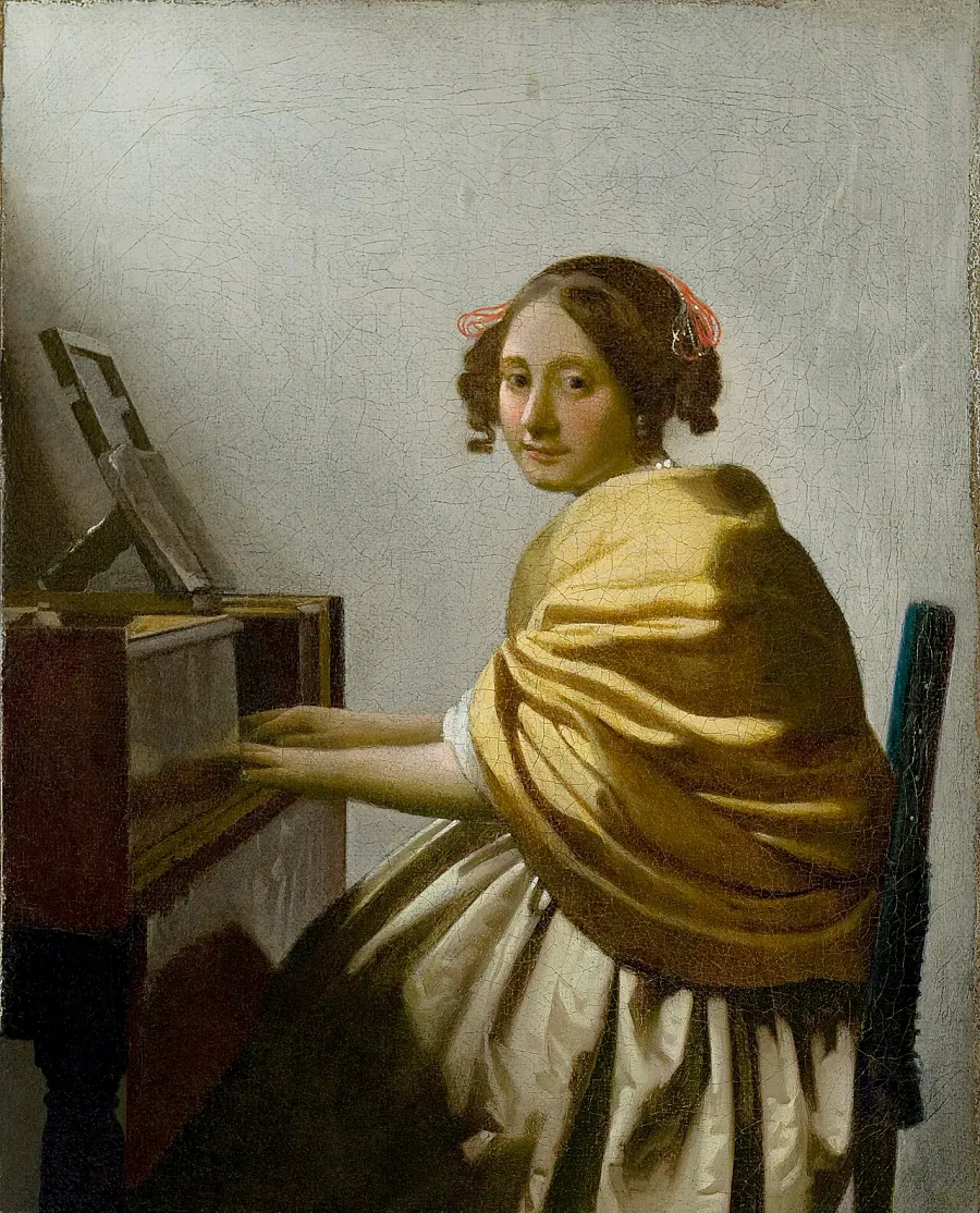 La carte Dame jouant du virginal