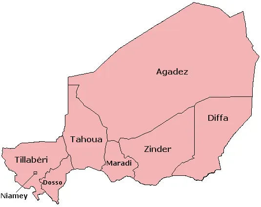 La carte Subdivisions du Niger