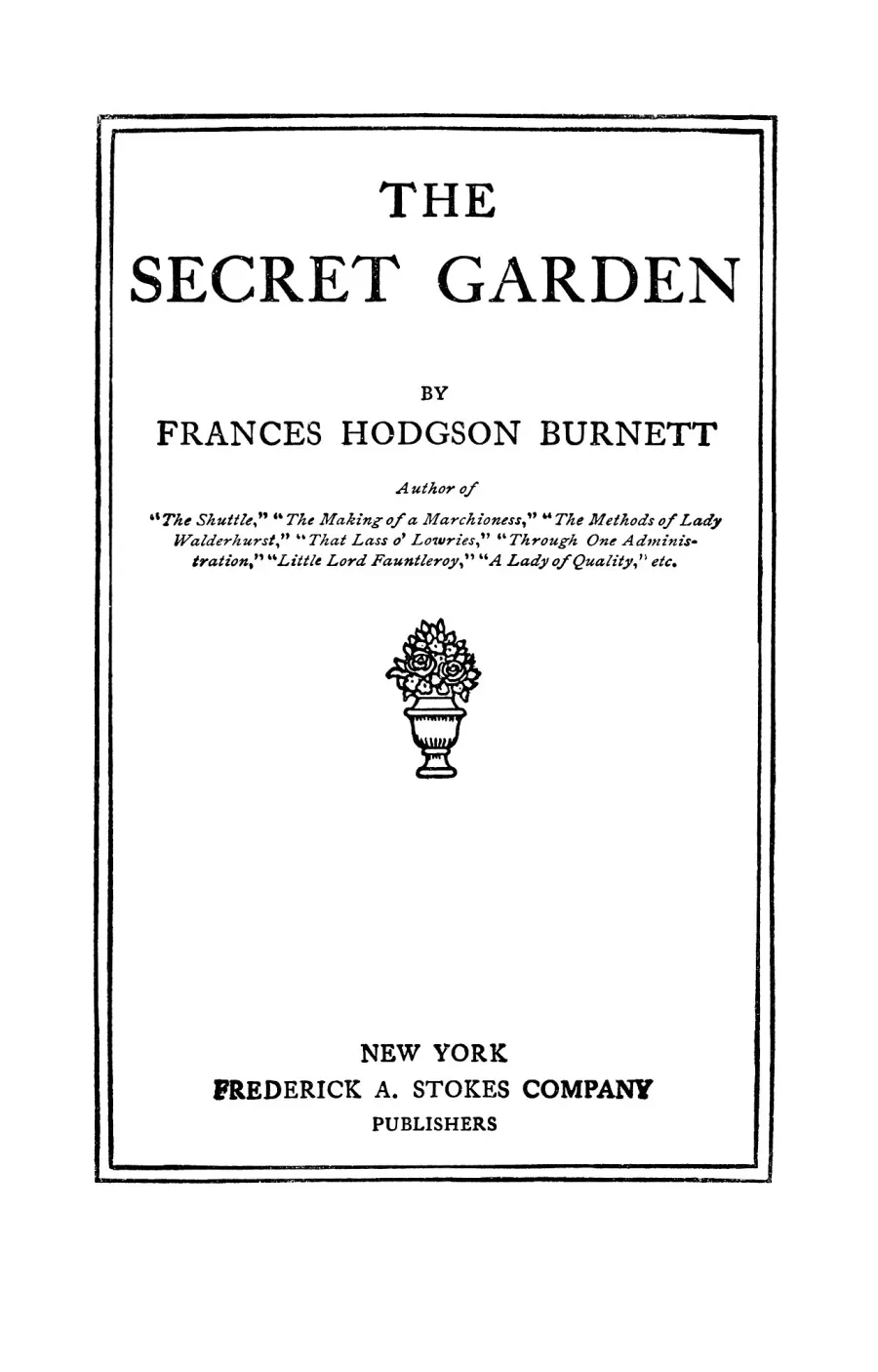 The The Secret Garden card