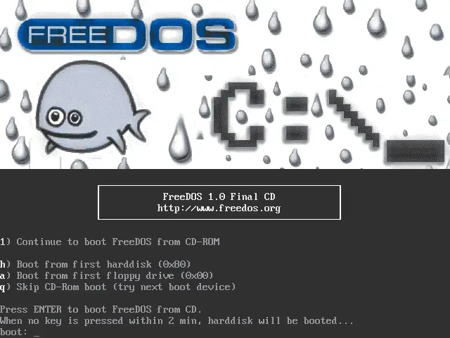 The FreeDOS card