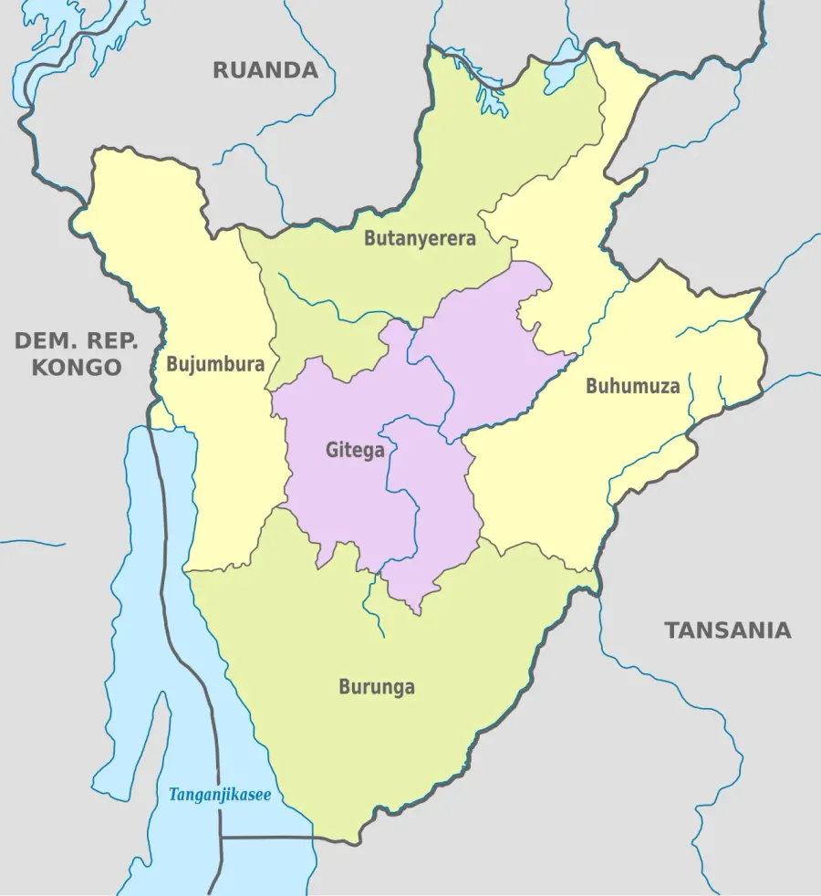 La carte Provinces du Burundi
