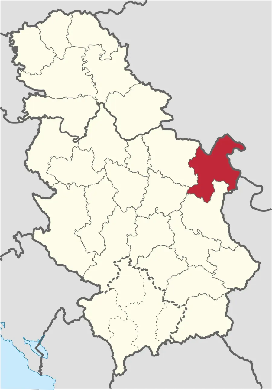 La carte District de Bor