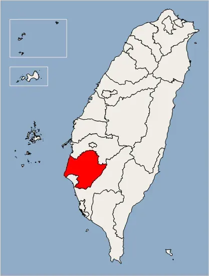La carte Comté de Tainan