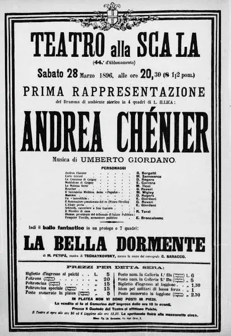 La carte Andrea Chénier