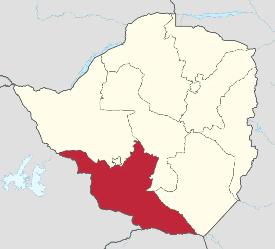 La carte Matabeleland méridional
