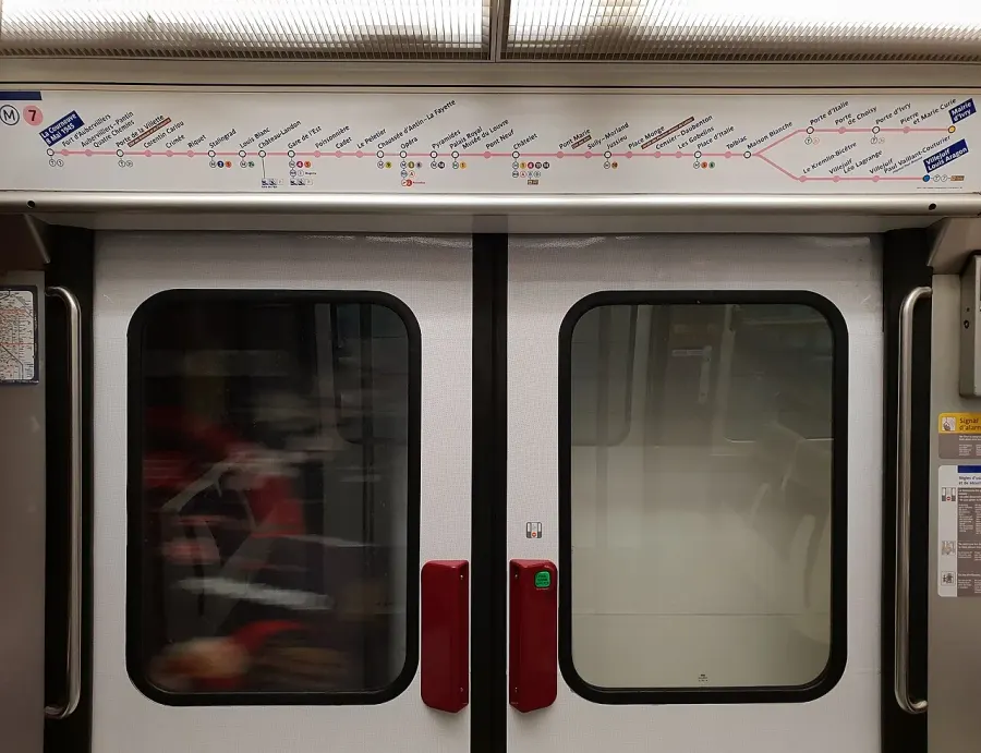 La carte Ligne 7 du métro de Paris
