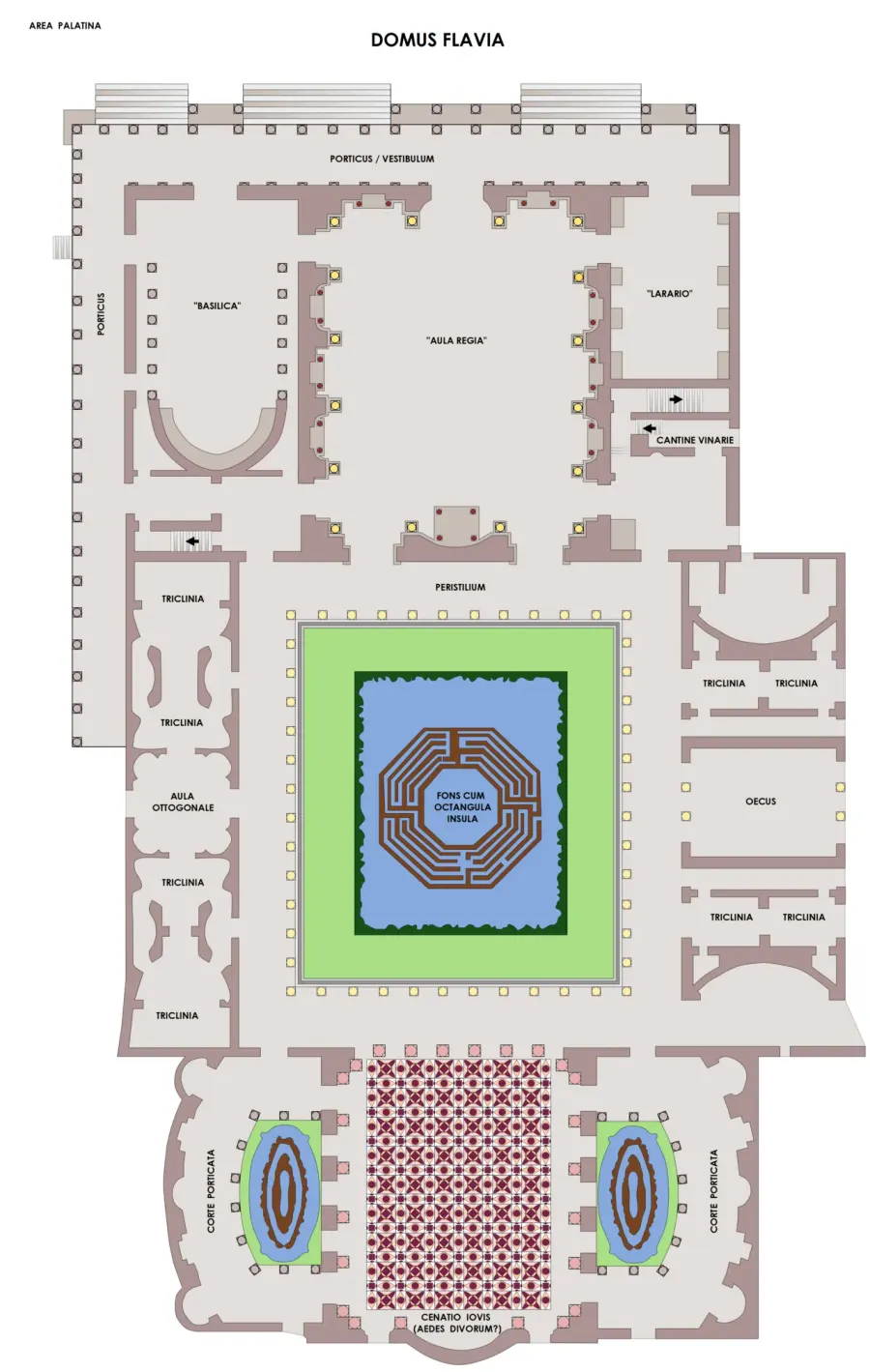 La carte Domus Flavia