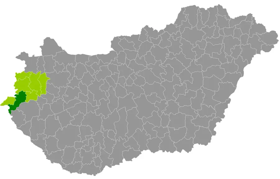 La carte District de Körmend
