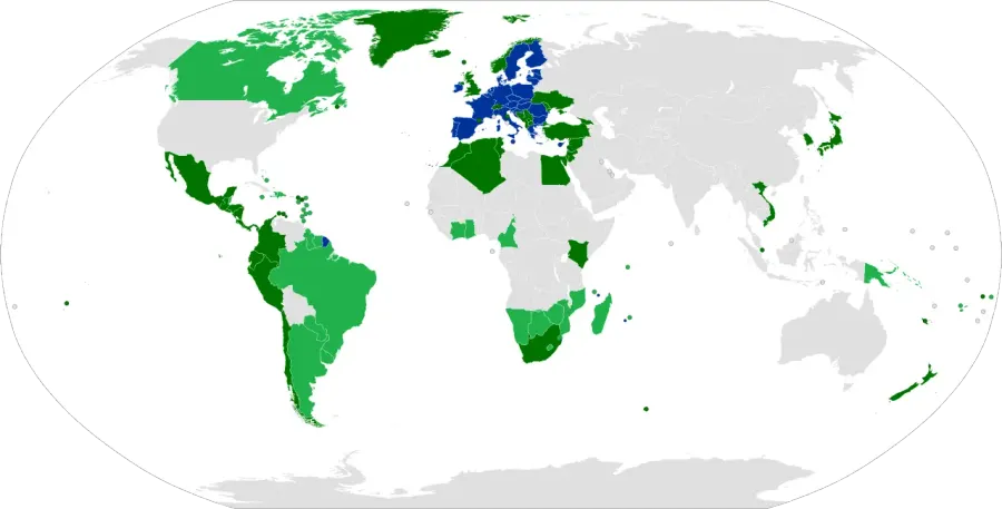 The Free trade agreements of the European Union card