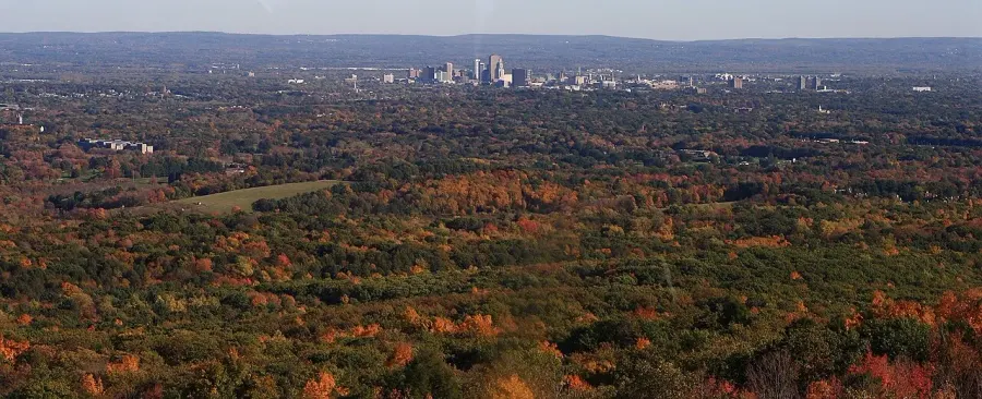 La carte Comté de Hartford