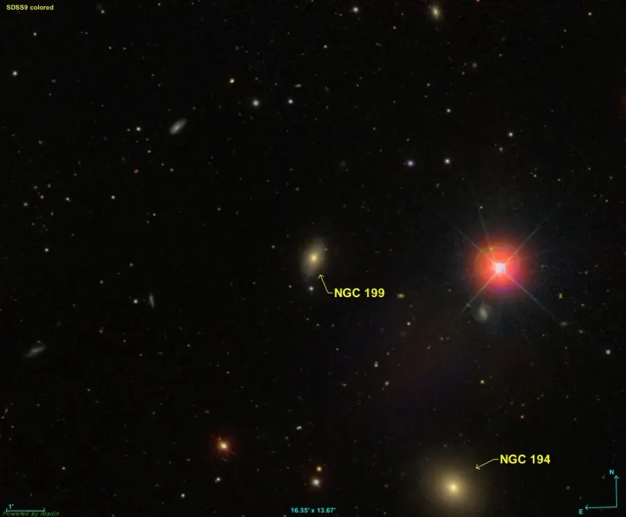 La carte NGC 199