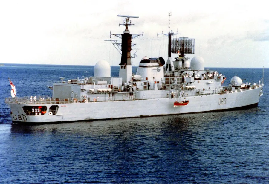 La carte HMS Sheffield