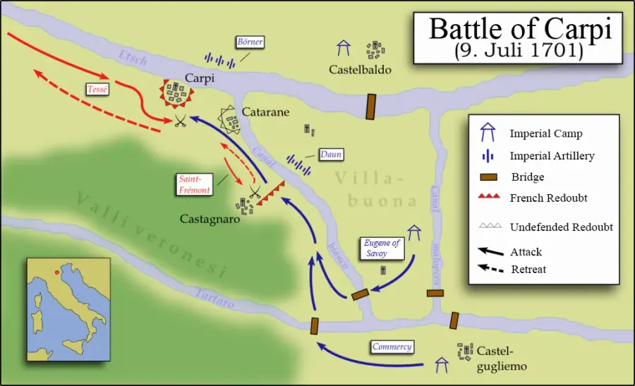 La carte Bataille de Carpi