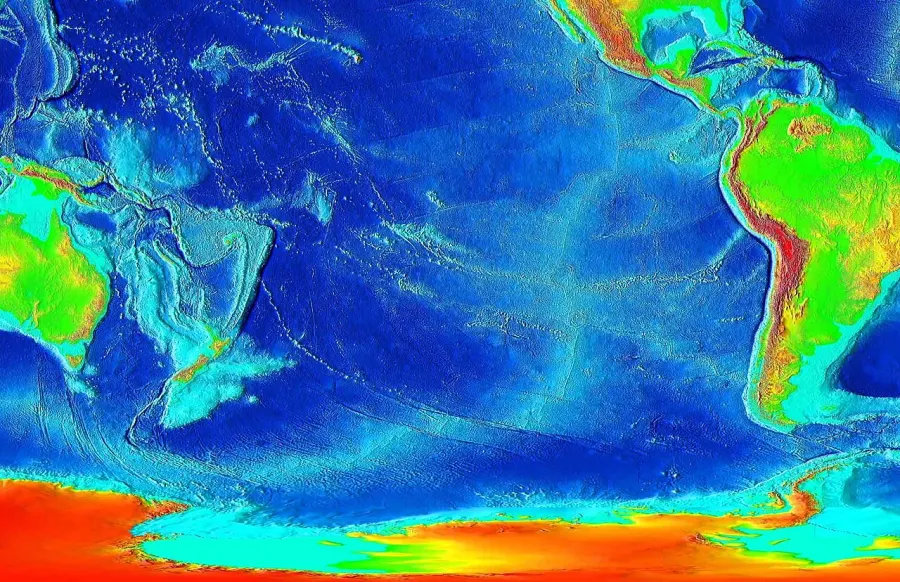 La carte Dorsale Pacifique-Antarctique