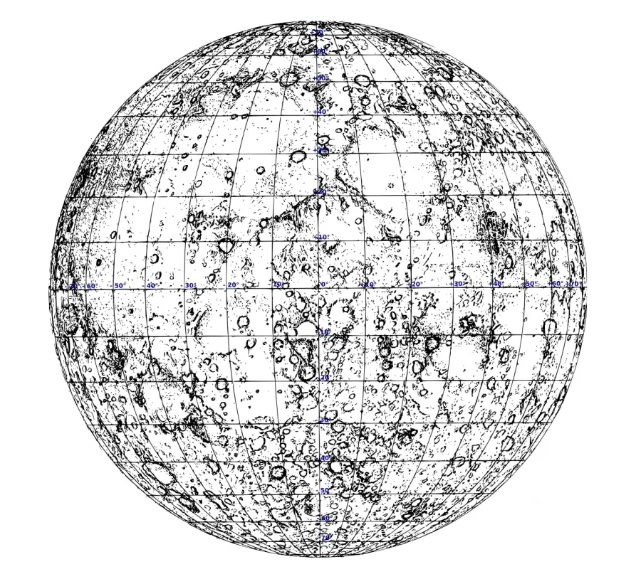 The Selenographic coordinate system card