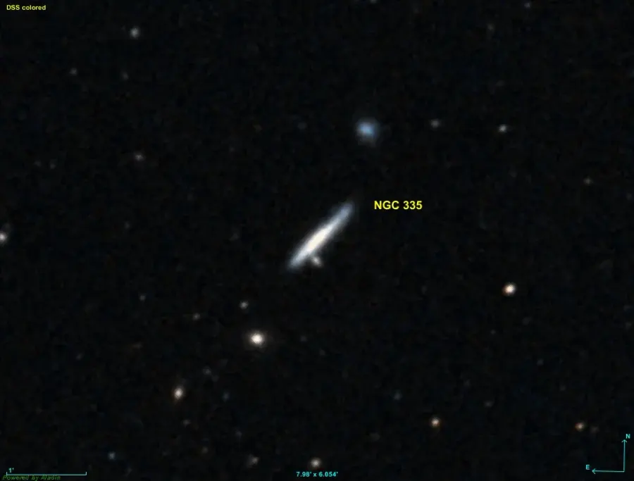 La carte NGC 335