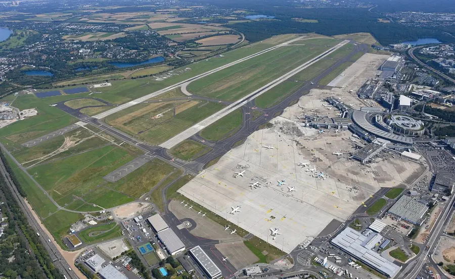 La carte Aéroport international de Düsseldorf