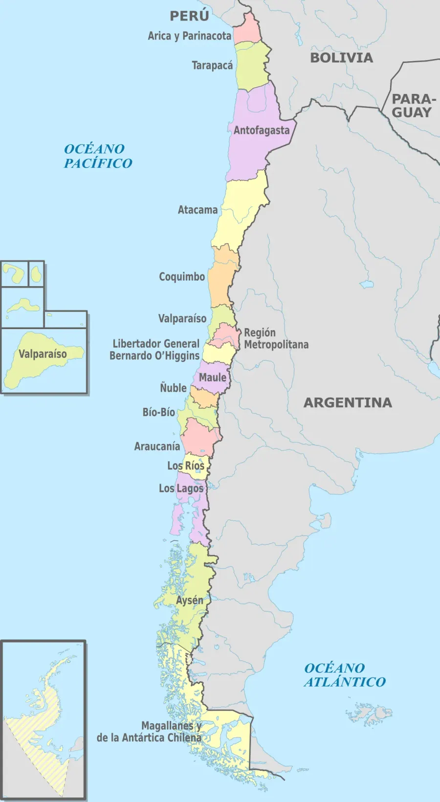 The Regions of Chile card