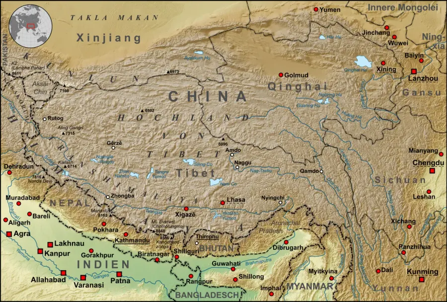 La carte Transhimalaya