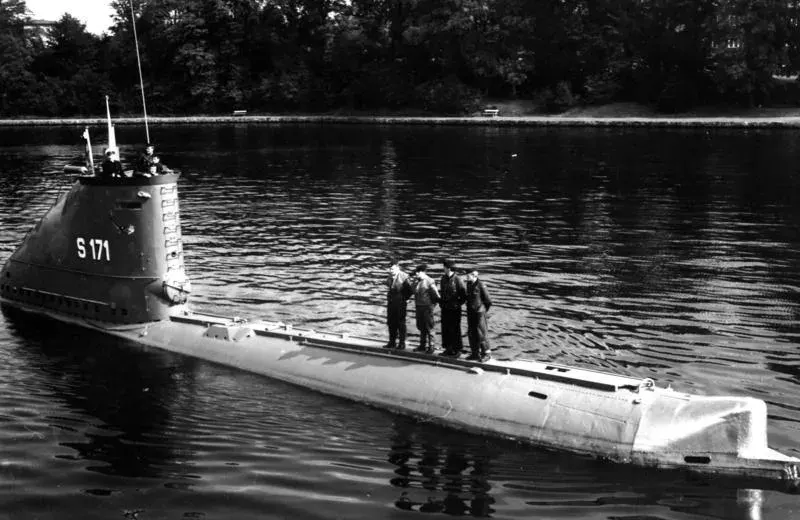 La carte Unterseeboot type XXIII