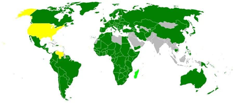 La carte Convention relative au statut des réfugiés