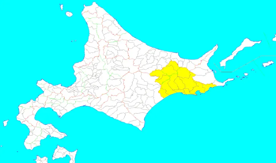 La carte Province de Kushiro