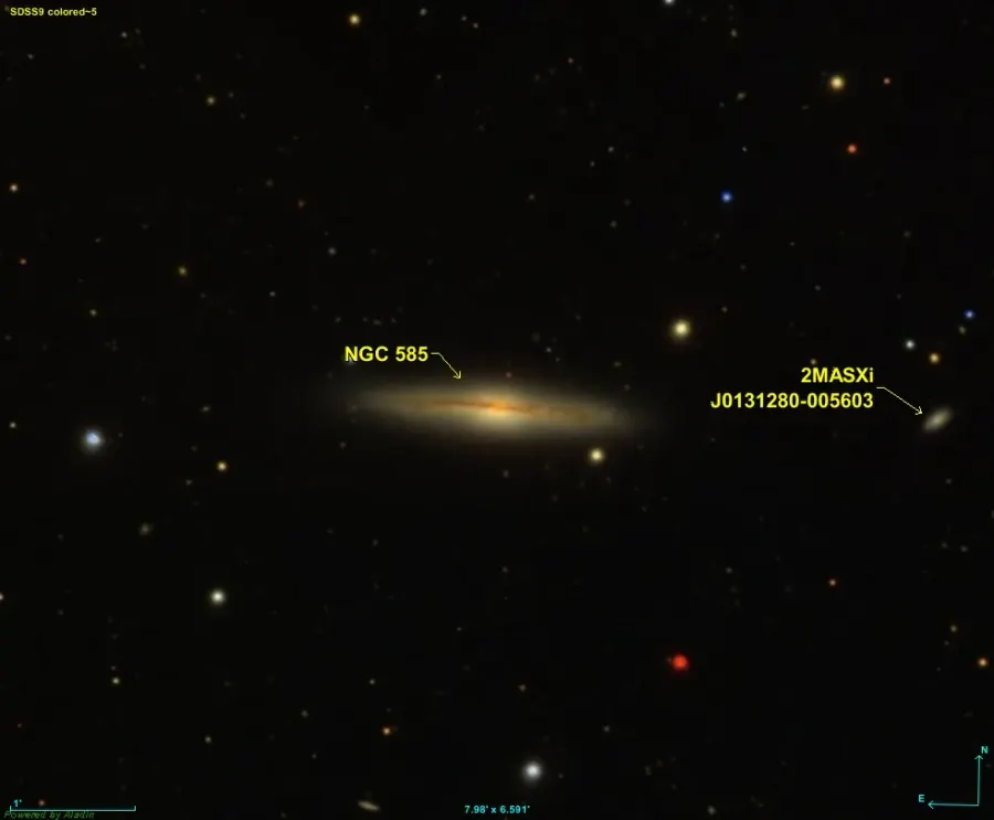 La carte NGC 585