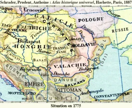 La carte Principautés danubiennes