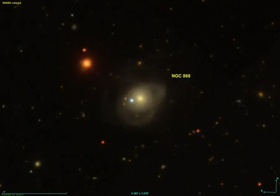 La carte NGC 868