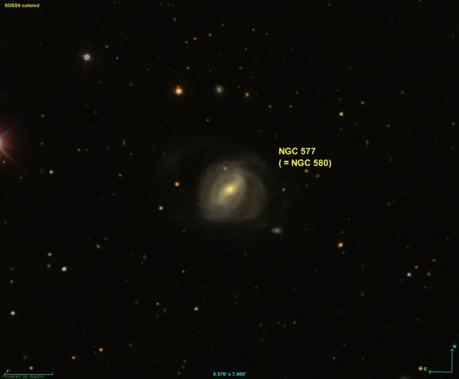 La carte NGC 577