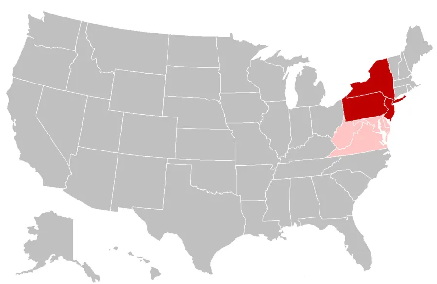 La carte Mid-Atlantic