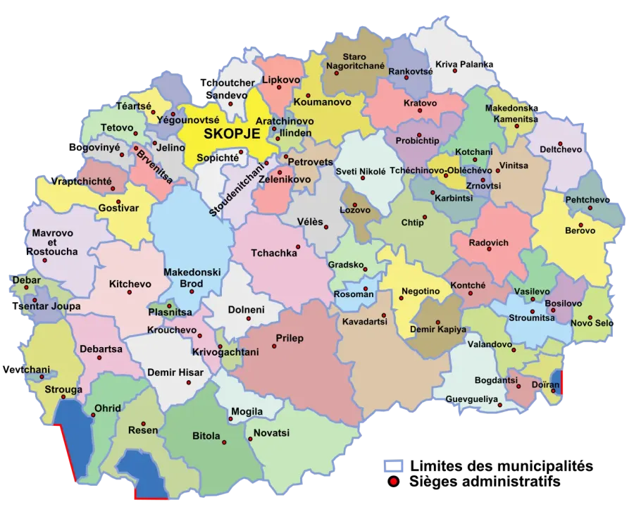 The Municipalities of North Macedonia card