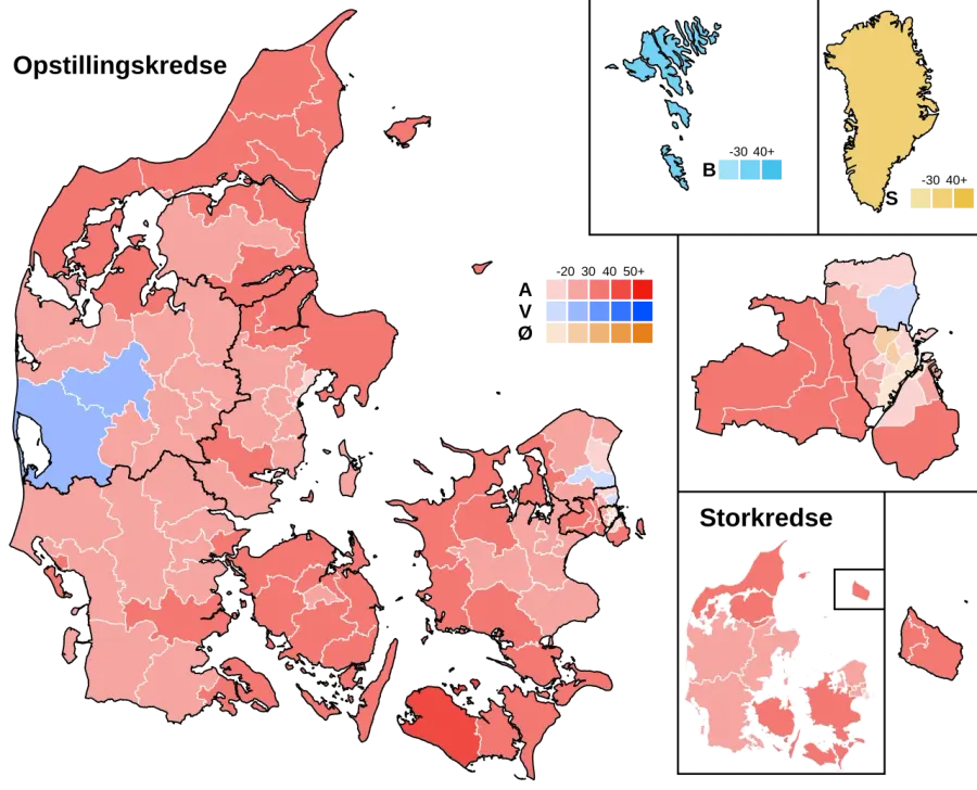 La carte Élections législatives danoises de 2022
