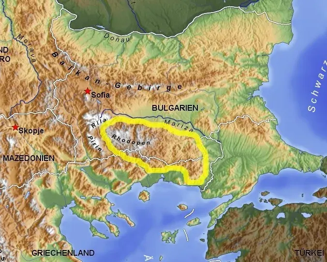 La carte Rhodopes