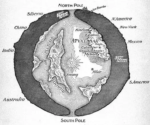La carte Théories de la Terre creuse
