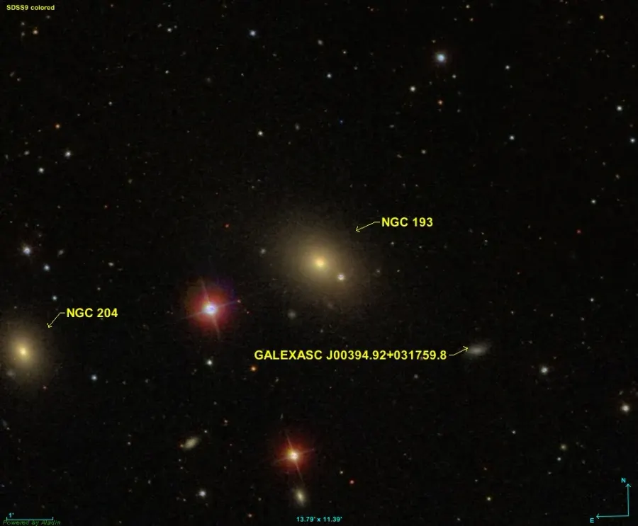 La carte NGC 193