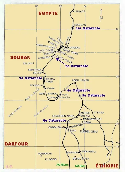 La carte Cataractes du Nil