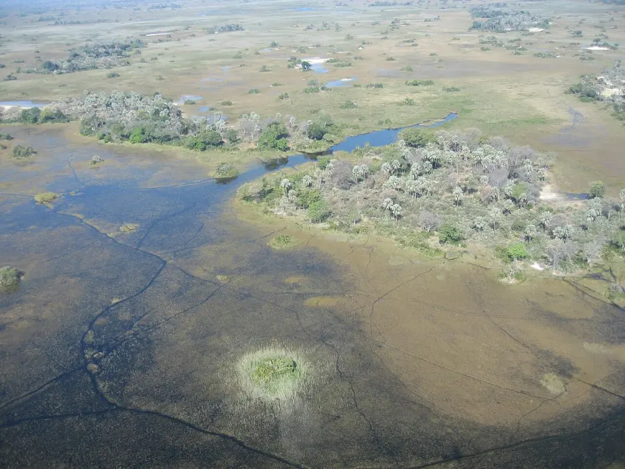 La carte Delta de l'Okavango
