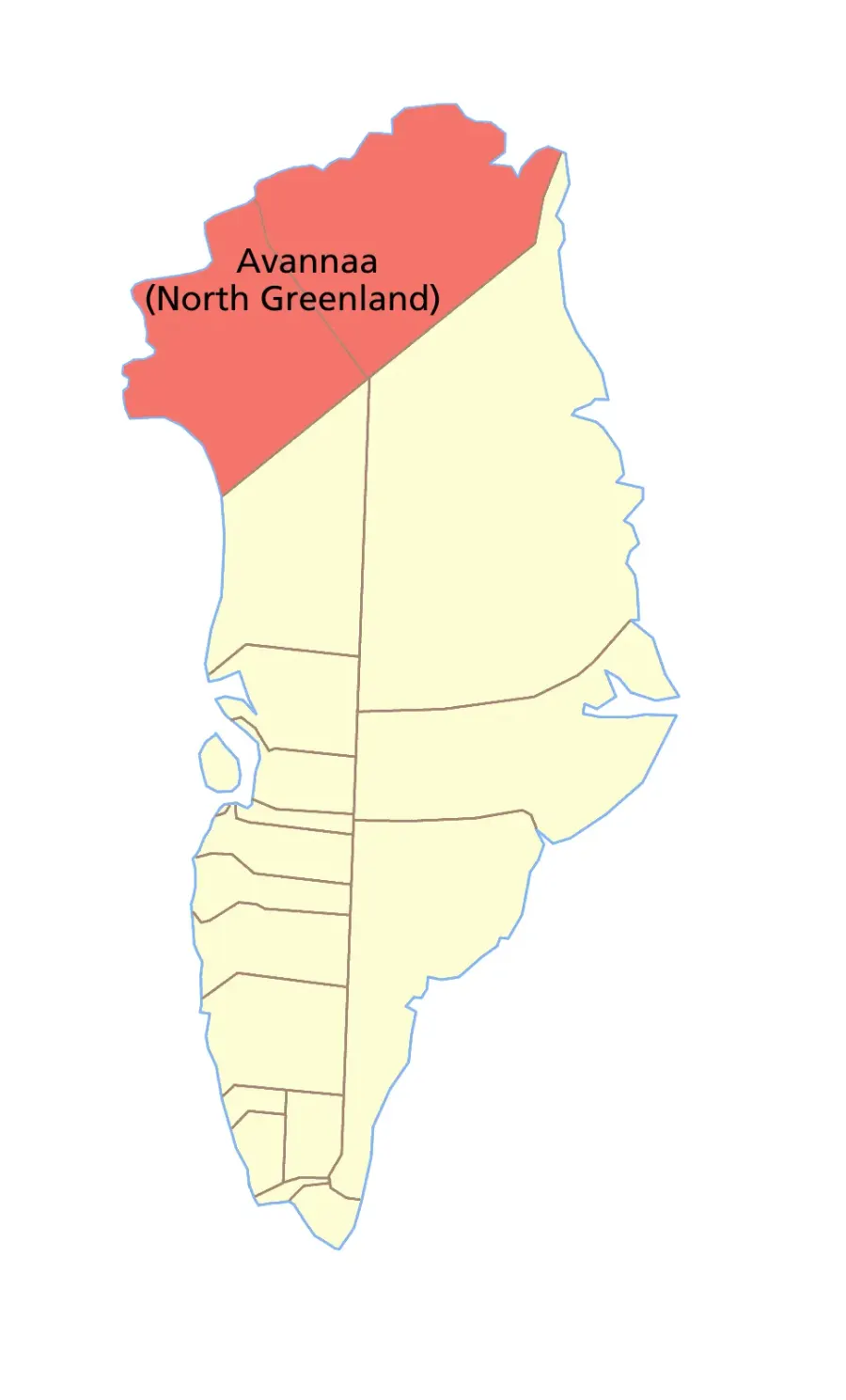 La carte Groenland-Septentrional