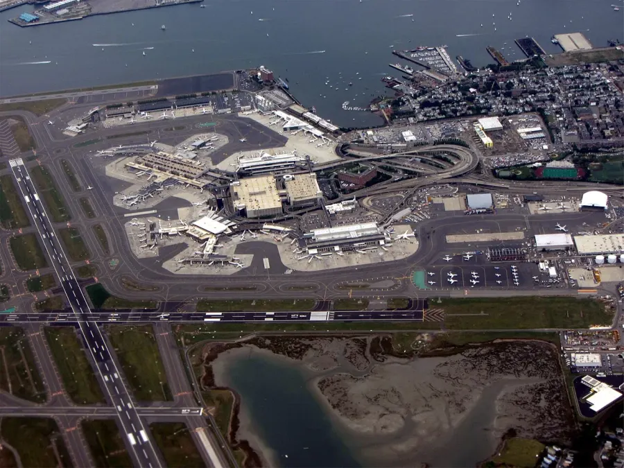 La carte Aéroport international Logan de Boston